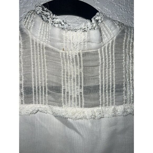 VINTAGE Wedding Dress Prairie Size Small Antique Lace Bridal Ladies Q - Picture 4 of 15
